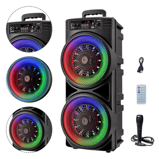 Bluetooth-Compatible Speaker Portable Speaker Support USB/TF/AUX/FM/BT/MIC Wireless Stereo Speaker for Home Outdoor Party Gifts
